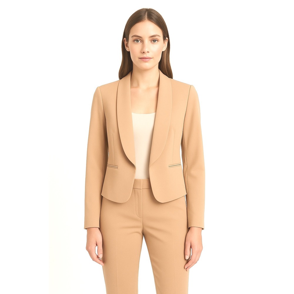 Ann Taylor Loft 6 Beige Open Front‎ Blazer Business Career Jacket Academia 92-50